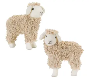 Melrose Plush Sheep Tabletop Figurines (Set of 2)