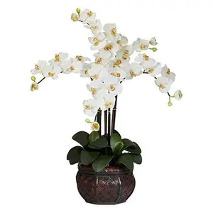 Nearly Natural Phalaenopsis w/Decorative Vase Silk Flower Arrangement