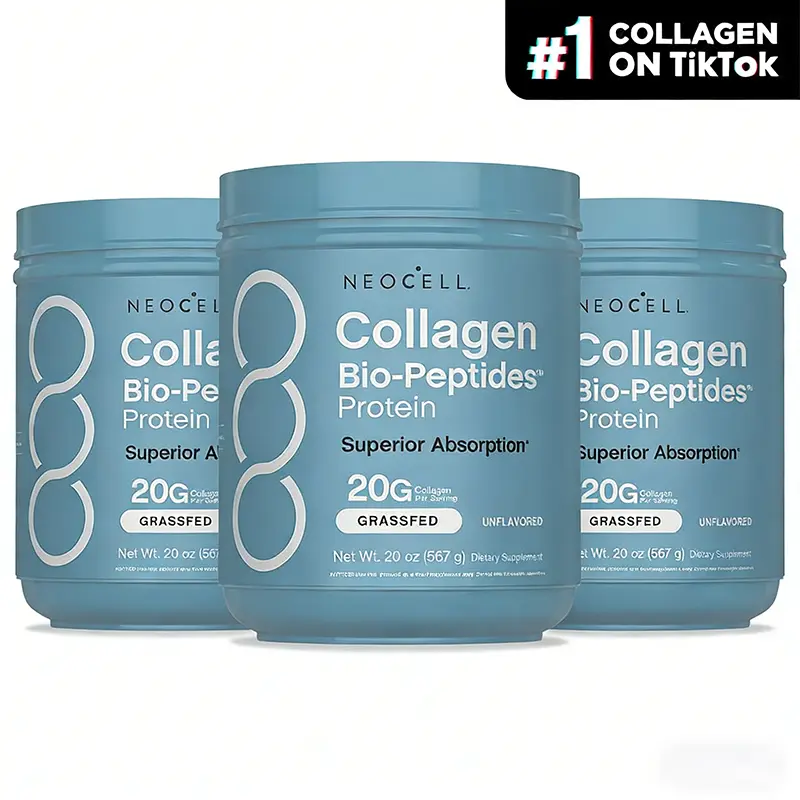 NeoCell Collagen Bio-Peptides Powder 20oz - Grassfed Protein Supplement - Advanced with 18 Essential Amino Acids