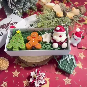 Christmas Scented Candle Set, Creative Handmade Memorial Candles, Christmas Tree Deer Shape Aromatherapy Gift Box, Perfect Holiday Gift, Home Fragrance Decor