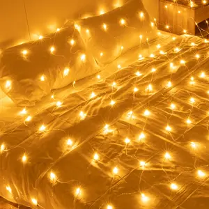 SUNNYGLADE 200-LED Net Mesh String Lights, 9.8ft x 6.6ft, 8 Modes, Waterproof, for Holiday Decorations, Bedroom Lighting, Home Garden Indoor Outdoor Use