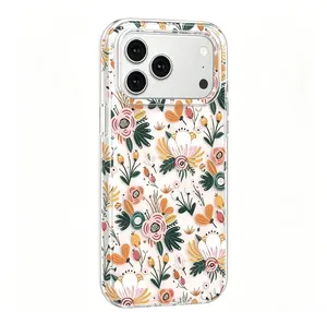 XLUIN Magnetic Acrylic Hard Clear Case for iPhone 17 16  Pro Max  ， Camera Lens Protector with built-in Ring Kickstand, Military Grade Shockproof Phone Cover Ins‑style minimalist colors & unique patterns phonecase