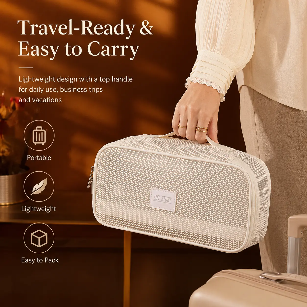 Portable Hair Dryer Storage Bag, Large Capacity Multi-functional Curling Iron and Straightener, Hair Styling Tools Travel Carry Case Organiser Organiser
