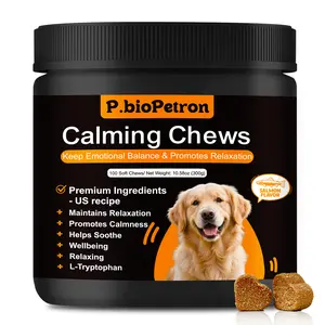 P.bioPetron Calming Chews for Dogs - 100 Soft Chews with Salmon Flavor - Promotes Relaxation & Calmness - US Recipe - 10.58oz