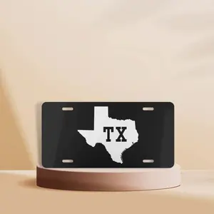 Texas License Plate, Black Front License Plate, Texas Decor, Cute Car Accessory, Modern Vanity License Plate, State License Plate