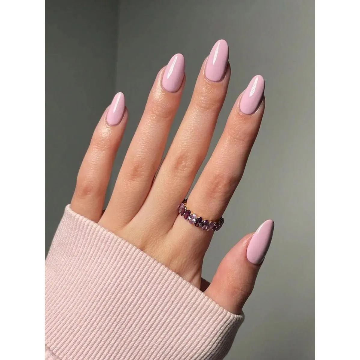 30pcs Almond-Shaped Simple & Vintage Solid Color False Nail Set in Plum Purple, Perfect for Women's Daily Wear and Personality Enhancement, Press-On Nails