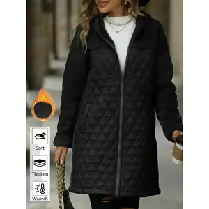 Plus Size - Plus Size, Women'S Elegant Hooded Coat - Winter Parka with Hood, Non-Stretchy Outer Layer Jacket for Cold Weather, Formal & Everyday Outfits - Fall/Winter Outerwear (Women'S Fashion Outerwear), Ladies Winter Coats, Sea