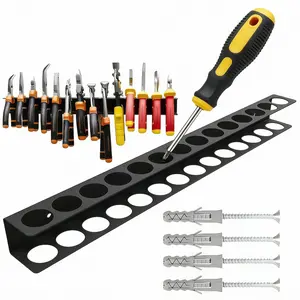 Wall-mounted hardware store tool rack, wall-mounted storage rack, floating tool rack, carbon steel screwdriver shelf, Yard Tool Rack