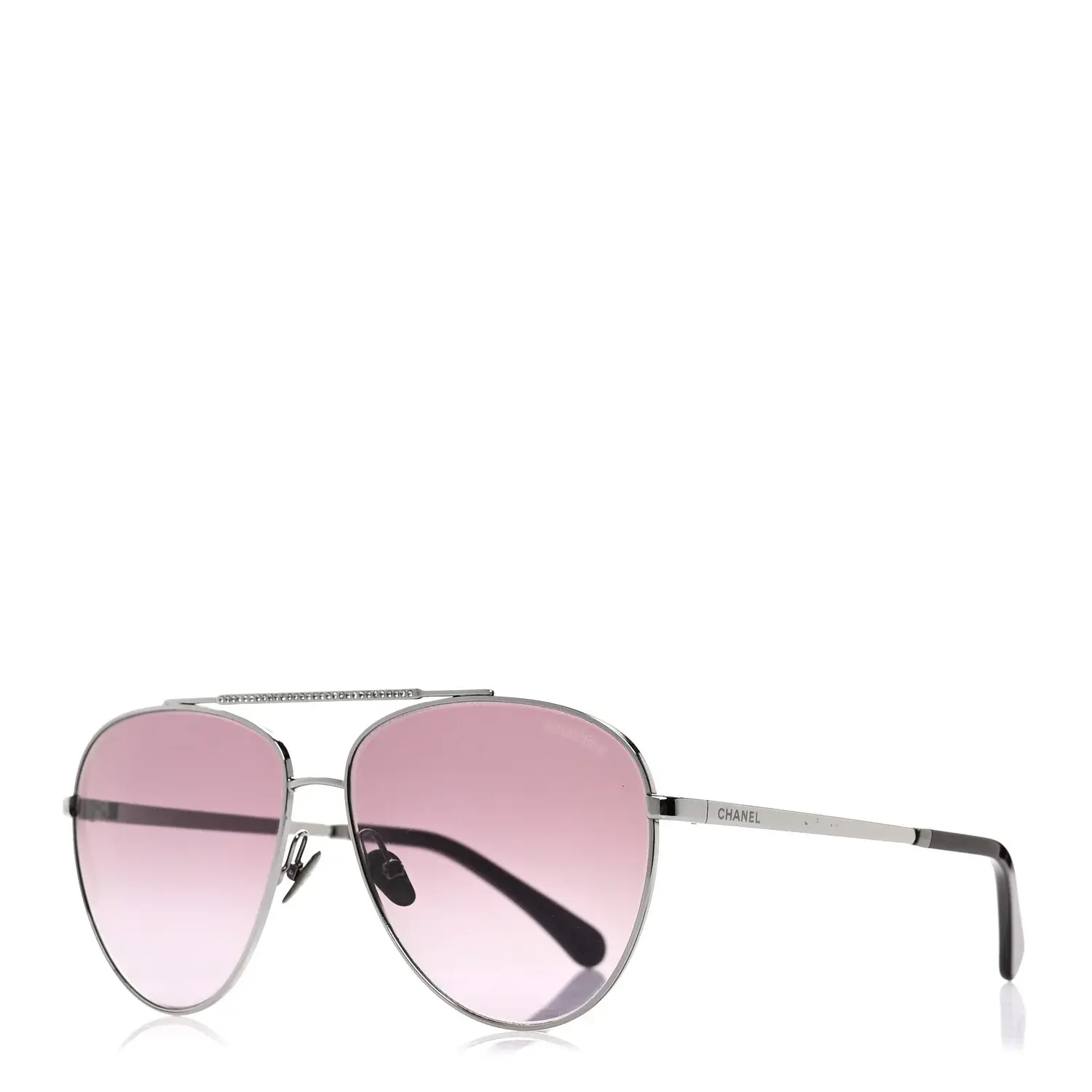 Pre-owned CHANEL Leather Bag accessories Pilot Aviator Sunglasses 4279 B Silver