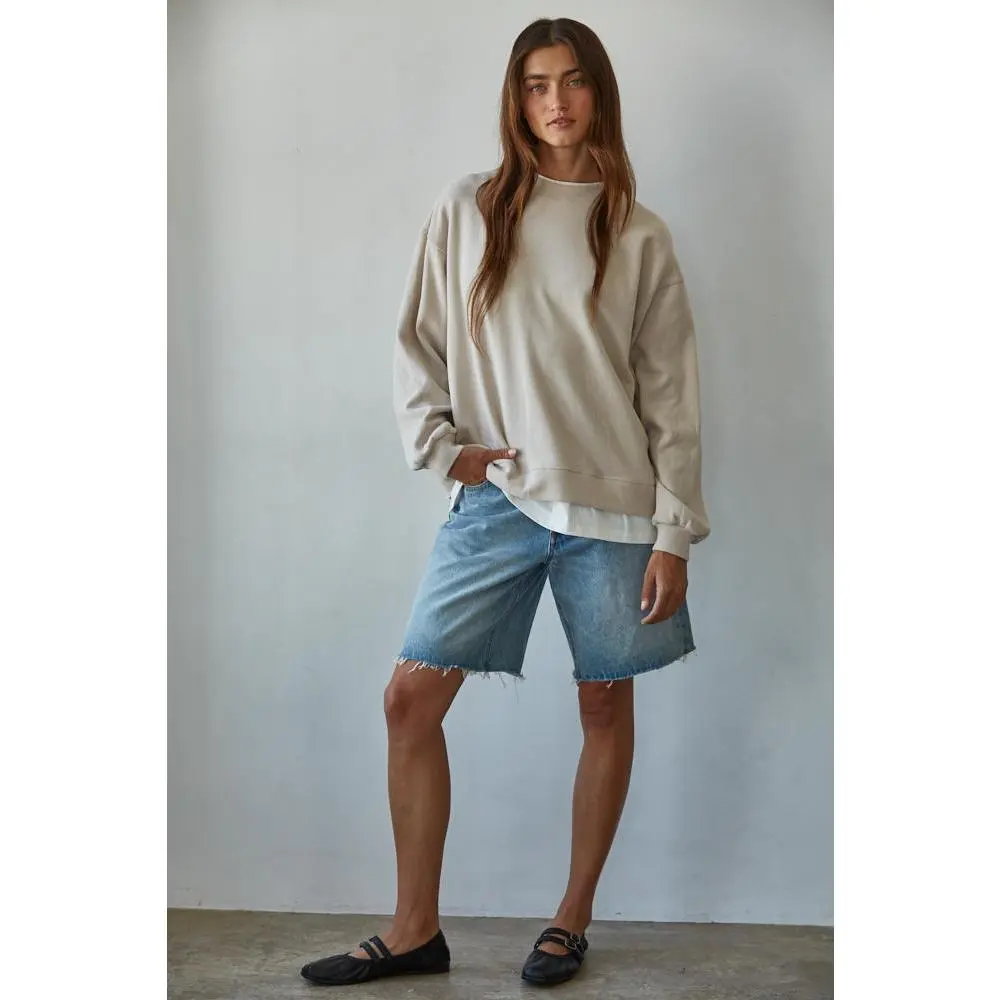 Crew Twofer Pullover Sweatshirt