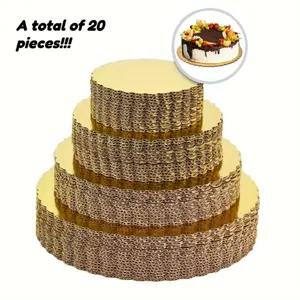 PrimPick 20 pieces of cake pans, round cake rings, 6, 8, 10, 12 inch cake base cardboard, 5 pieces of each size. These are used for baking cakes. The disposable cake base cardboard is very suitable for decorating Valentine's Day Baking Supplies