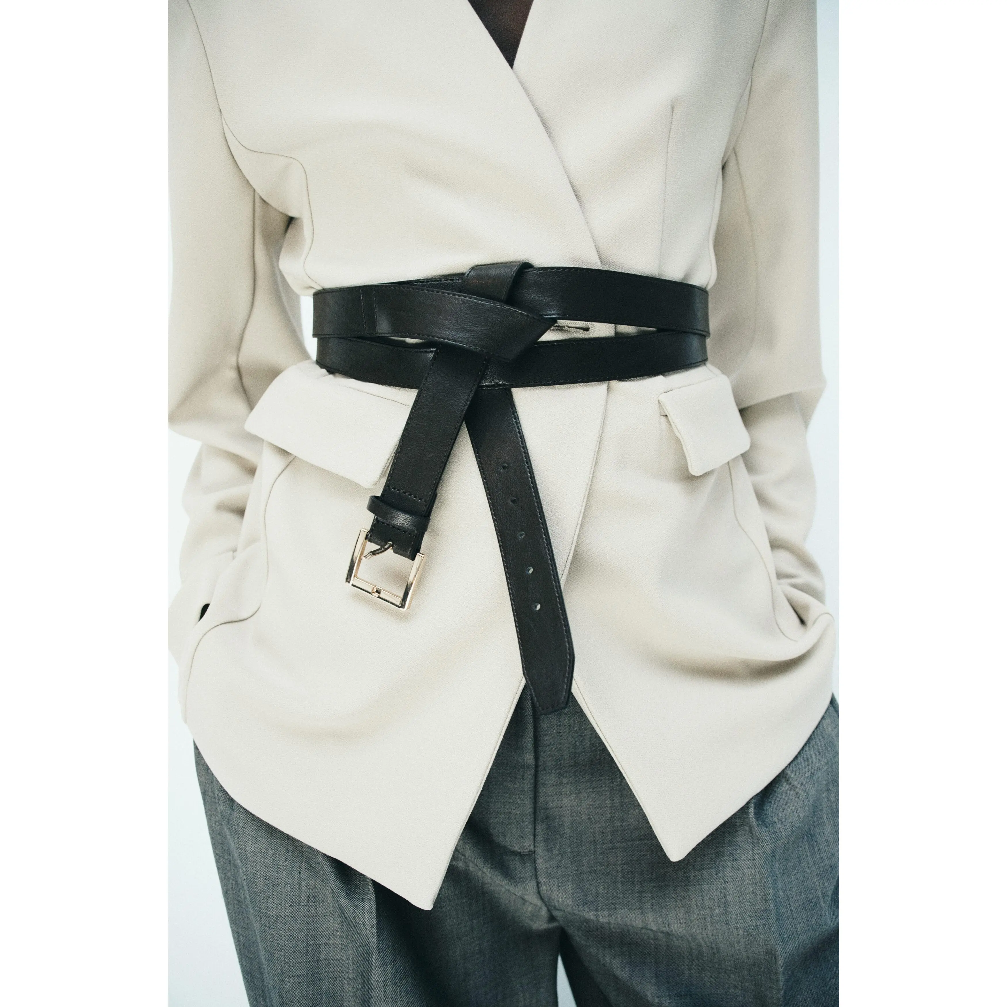 H&M Collarless jersey blazer