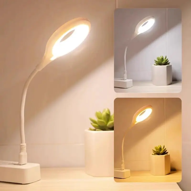 Voice Control USB Light for Laptop Keyboard, LED Reading Lamp Portable Small Night Light with Flexible Gooseneck for Power Bank, Computer, Sound Control 3 Color & 4 Brightness/On/Off Durable