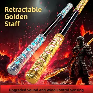 Wukong Ruyi Golden Hoop Staff can be voice-controlled automatically retractable laser sword children's toy boy magic glow Neopixel Lightsaber Colorful Ruyi Golden Cudgel Sun Wukong Magic Staff Kids Telescopic
