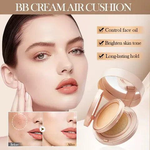 2in1 air cushion bb cream Double-layer concealer set suitable for full face, pink filler-type foundation - 24-hour long-lasting, high coverage matte texture, concealer, Korean-style foundation for creating a perfect makeup look