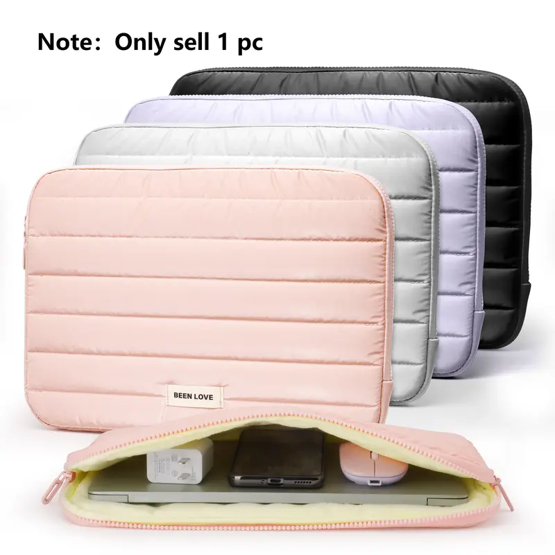 Fashionable Lightweight Laptop Sleeve Bag, Laptop Travel Bag, Laptop Bags, 1 Count Waterproof Soft Laptop Sleeve Bag for MacBook Air Pro 13 14 Inch/iPad Pro 12.9 Air 13/Dell/Asus/HP, Waterproof Laptop Compartment, Zipper, Quilted Bag (Case Only)