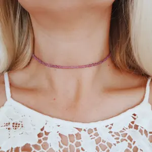 Vintage purple opal seed beaded choker necklace