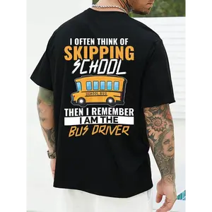 I often think about dropping out of school, and then I remember being a bus driver for the new monogram print T-shirt, cosy and breathable trend-printed short sleeves for summer