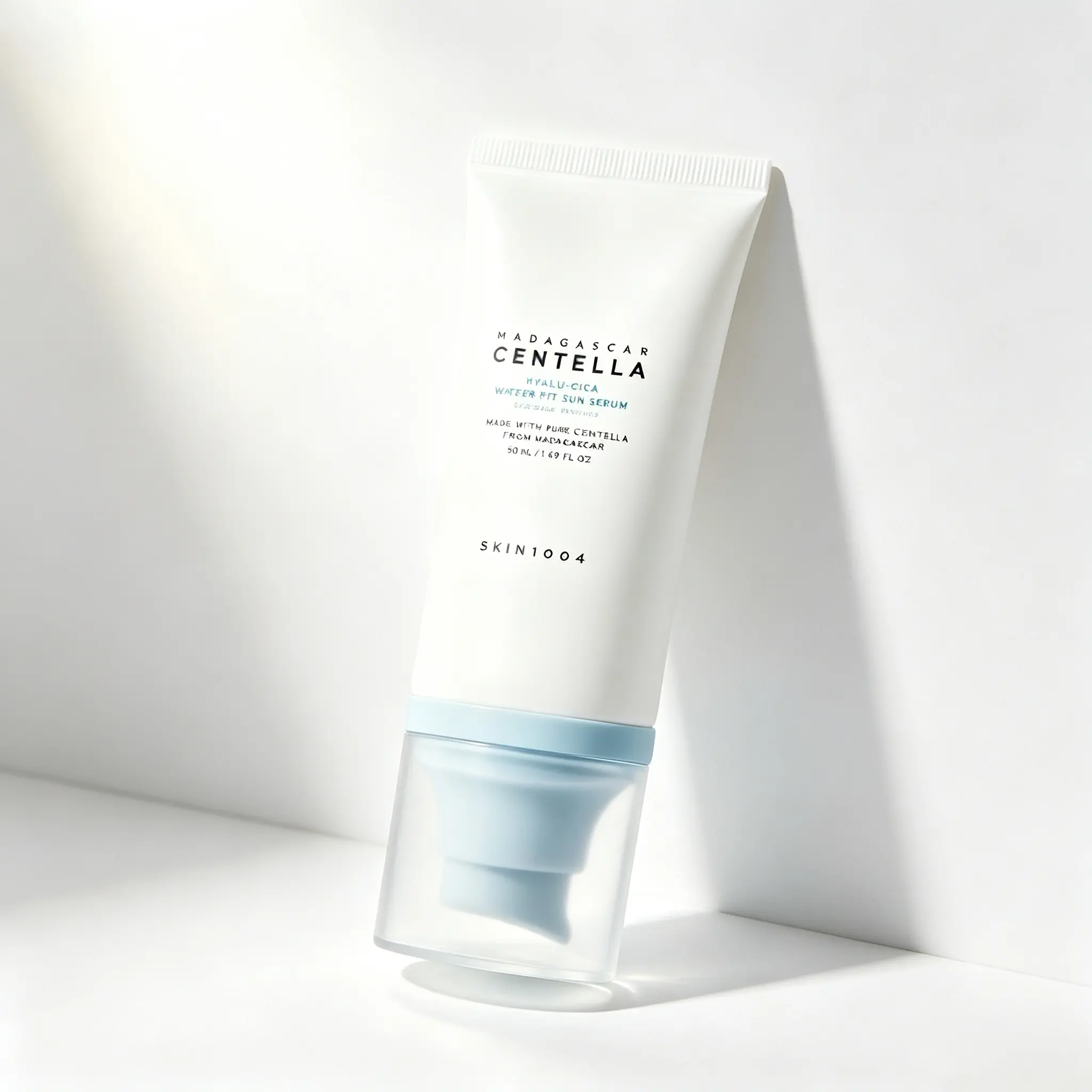 SKIN1004 Hyalu-Cica Water-Fit Sun Serum UV 50ml (OTC) - Lightweight Korean Skincare Facial Sunscreen, Watery-Creamy Texture, for Sensitive Skin Daily Use