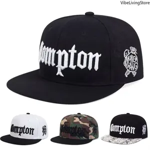 Compton Embroidered Snapback Cap - Unisex Hip Hop Baseball Hat for Outdoor Casual Streetwear