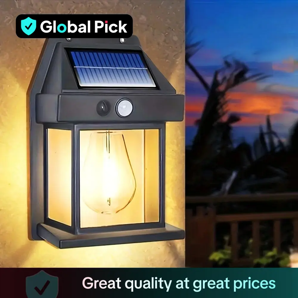 Solar Powered Outdoor Wall Light, Waterproof LED Wall Light 3 Lighting Modes, Energy Saving Night Light For Garden & Patio (1 Count)