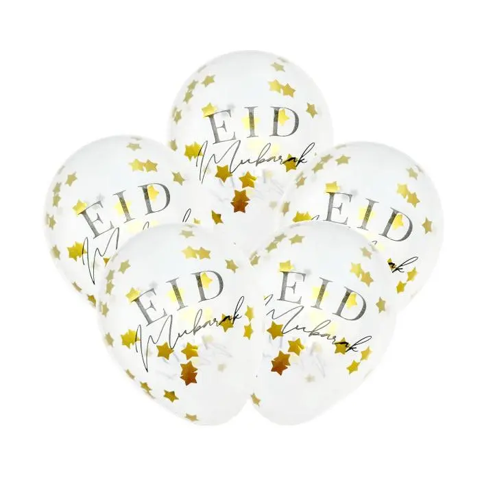 Eid Mubarak Star Confetti Balloons