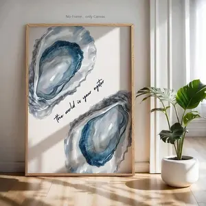 Oyster Pattern Unframed Painting, 1 Count Modern Simple Wall Art Canvas Printing, Wall Decor for Home Living Room Bedroom, Ornaments