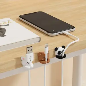 Cute Animal Desktop Multi-Functional Wire Organizer Clips, Practical Hooks for Mouse Cable, Headphone Cable, Data Cable, Office School Home Use