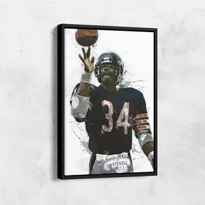 Walter Payton Poster Chicago Bears NFL Hand Made Posters Decor Wall Print Wall Art Man Cave Gift Home Kids Decor