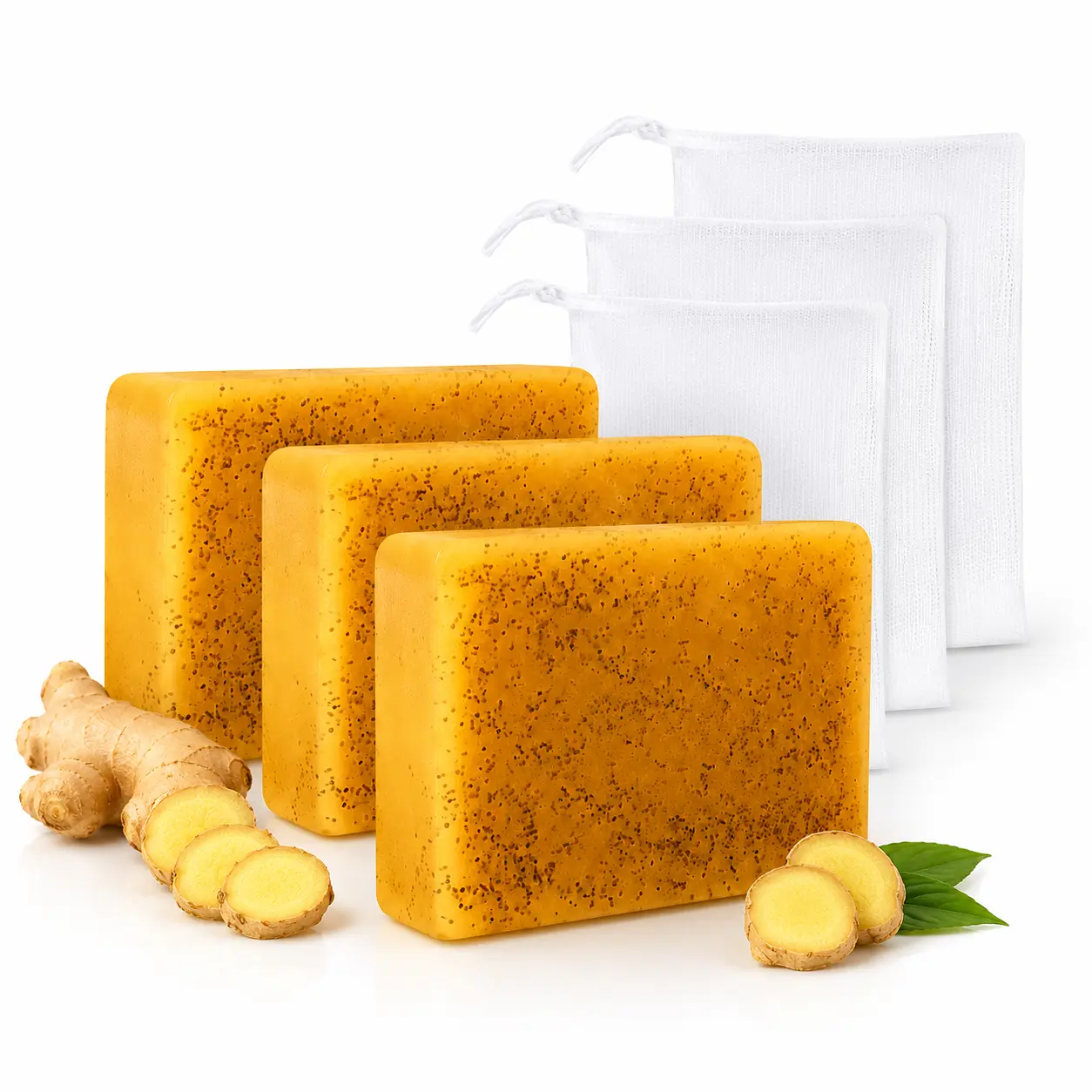 Kojic Acid Lemon Turmeric Soap with Coconut Oil – Face & Body Cleansing Bar for Women, Men & Teens, Ideal for Acne-Prone, Oily, Dull and Uneven-Looking Skin, Helps Reduce Blemishes, Brighten, Smooth and Moisturize