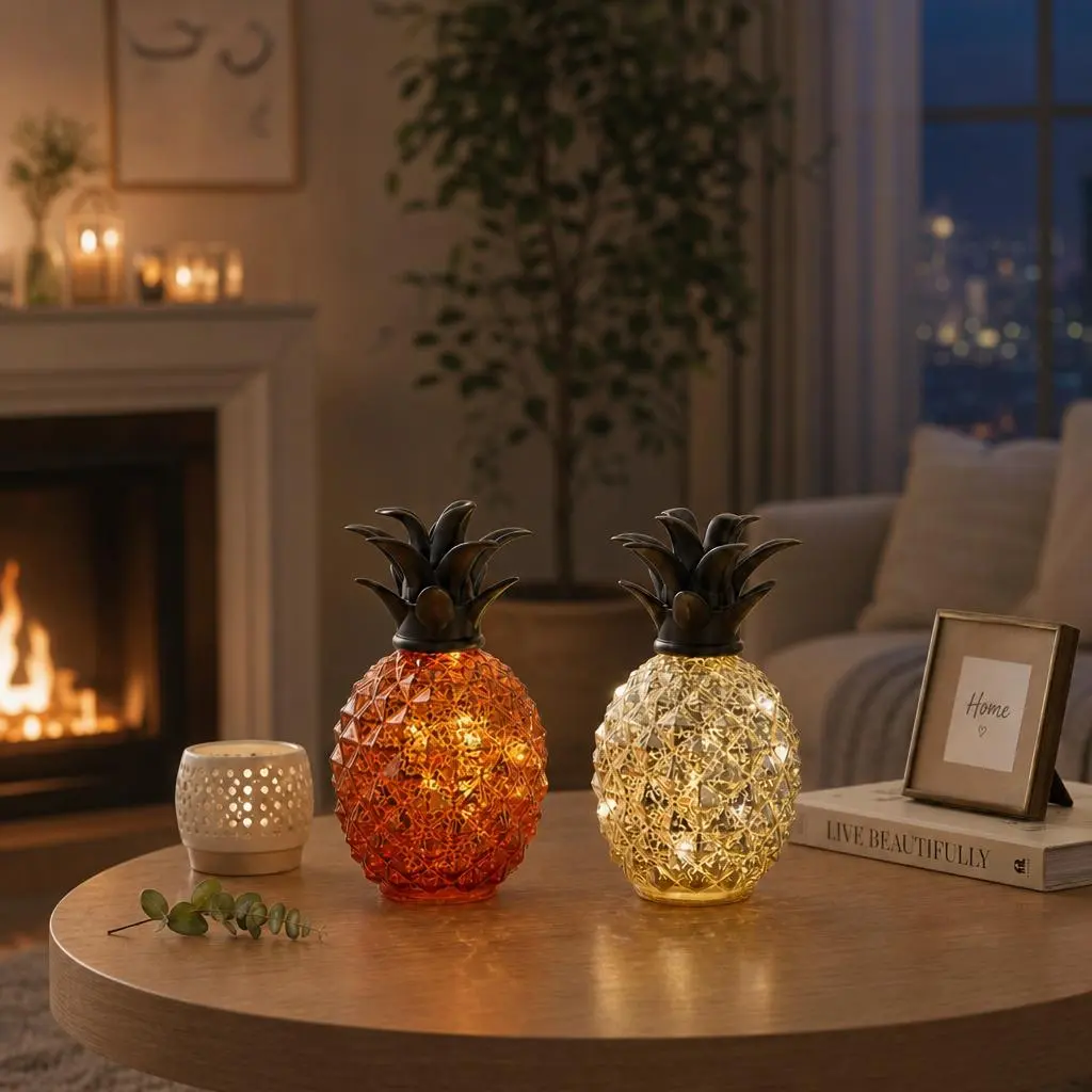Pineapple Decorative LED Table Lamp - Warm Fairy Light Night Light for Home Bedroom Decor