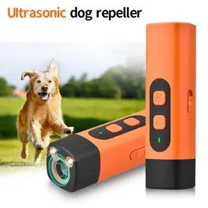Professional Sonic Dog Bark Control Device with LED Flashlight, Rechargeable Anti Barking Deterrent Up to 30ft Range, Portable Dog Training Silencer