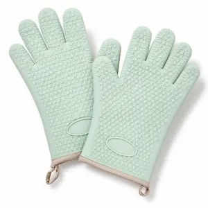 Heat Resistant Silicone Oven Gloves | Non-Slip Kitchen Gloves | High Temp for Baking, Cooking & BBQ | Waterproof & Easy Clean