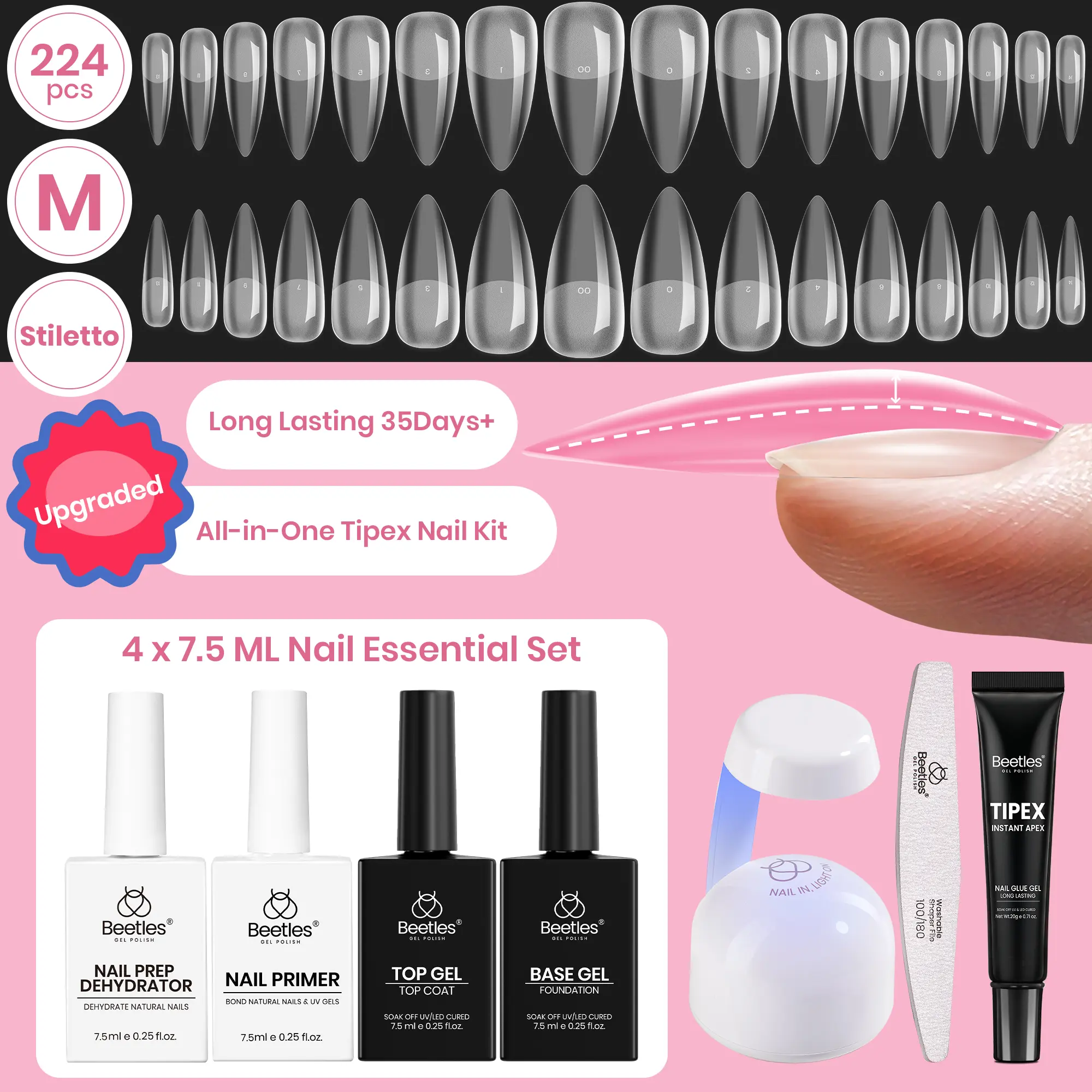 224PCS Medium Stiletto All in One Kit