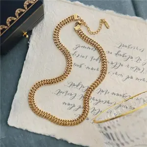 Fashion Women's Gold Plated Adjustable Mesh Braided Chain Necklace Choker