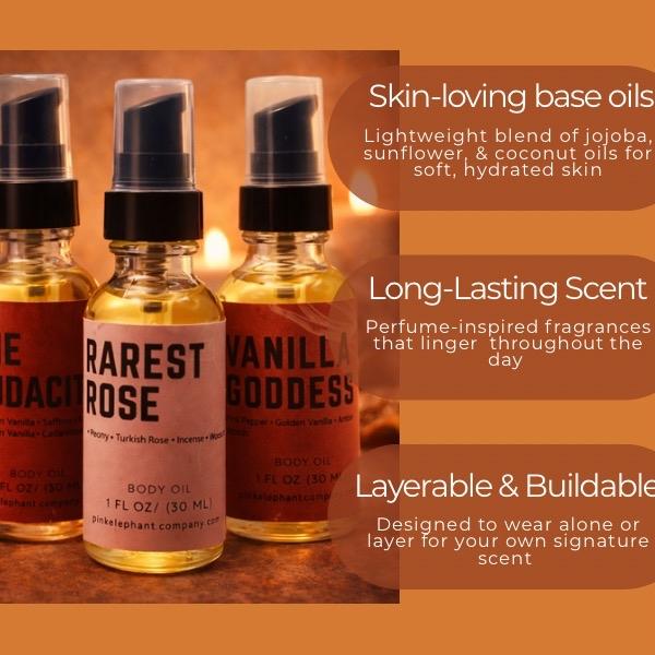 NEW Fluffed Up Body Oil 4 oz - Lightweight Fast Absorbing Oil Hydrating and Nourishing Made with clean fragrance oils, Pthalate free