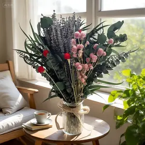 DIY Dried Flower Bouquet Kit Natural aesthetic room decor with layered textures and a premium look. Long-lasting and maintenance-free, it effortlessly creates a warm and cozy home atmosphere.