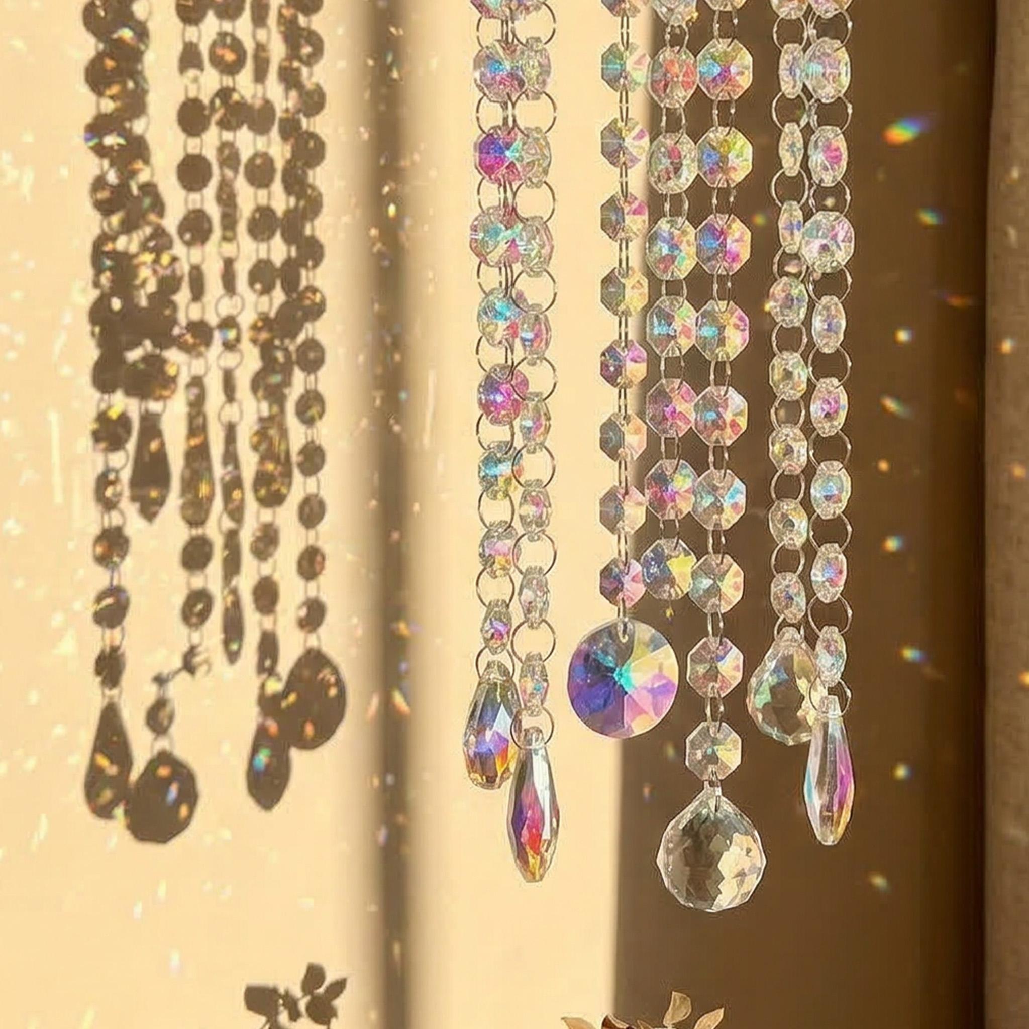 Crystal Sun Catcher with Silver flower Crown – Rainbow Maker Prism Decor, Handmade , Indoor Windows ,  french doors Durable Gift for Home Garden Wedding Blessings glass suncatcher wall art great gardening unique large memorial wind chime