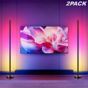 Corner Floor Lamp, 2 Pack RGB Corner Lamp with App/Remote/Button Control, Smart LED Floor Lamp with 16 Million DIY Colors & 68+ Scene, Music Sync for Living Room, Bedroom, Gaming Room