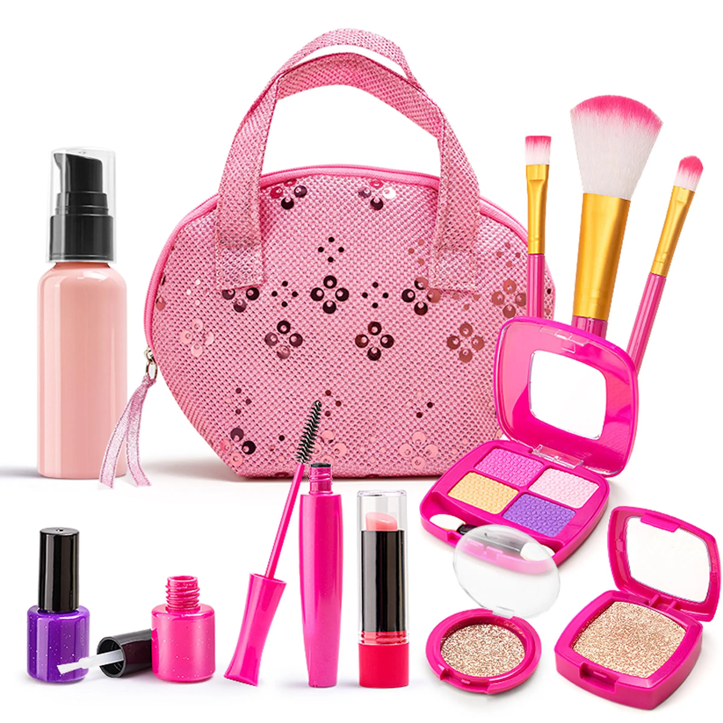 Simulated Makeup Toy Set, Kids Vanity, 1 Set Fun Pretend Makeup Toy, Pretend Play Makeup Bag Toy, Playset, Birthday Gift for Teenager