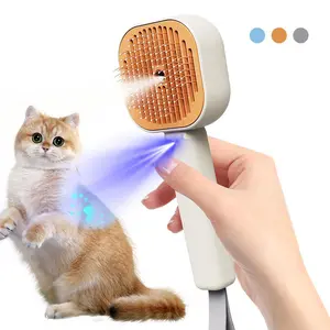 Pet Hair Removal Comb, 1 Count Rechargeable Pet Grooming Brush with Spray Function, Pet Hair Remover, Dog & Cat Grooming Supplies