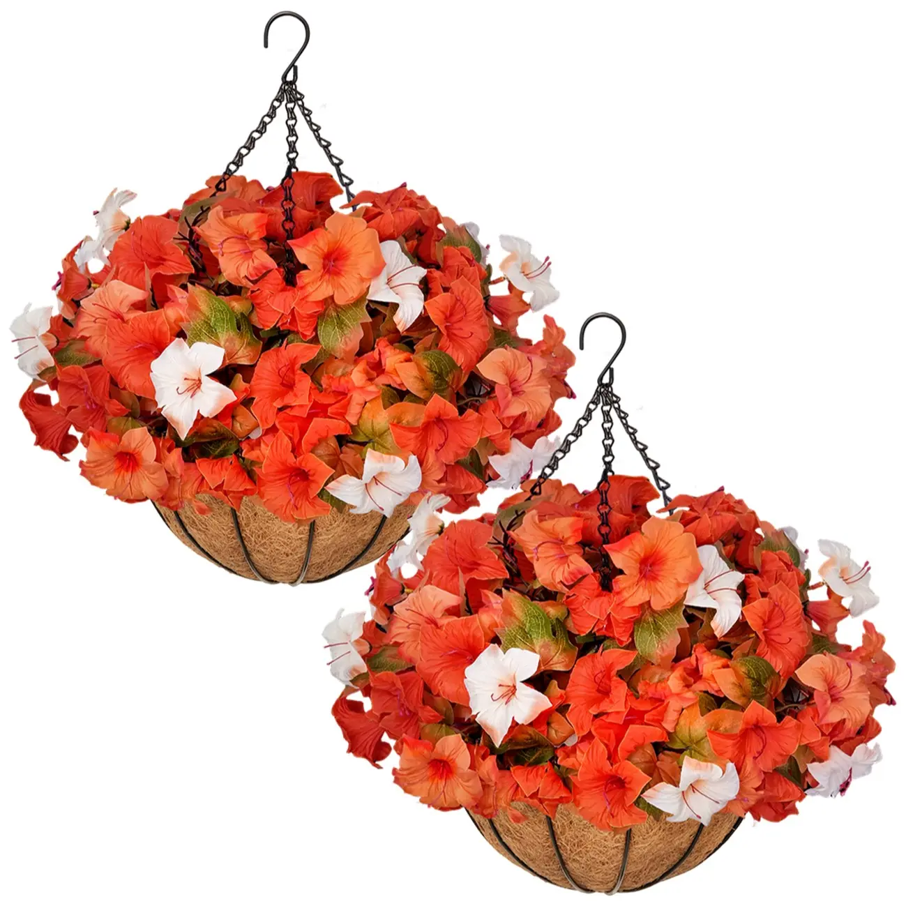 2Pcs Fall Gradient Morning Glory Hanging Baskets