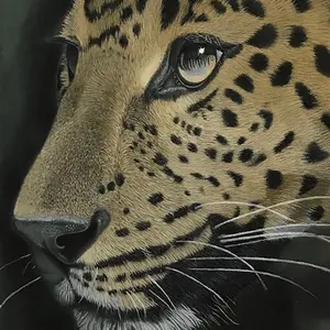 Focused Leopard Special Edition Matted Prints of My Pastel Painting High-Quality Artwork for Home Decor