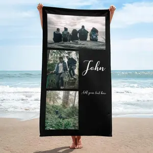 Custom Towel Personalized Picture Towel,  Beach Towels Printed with Text/Image/Photo with 1-6 Photo Collages, , Personalized Gift (Photo 3)