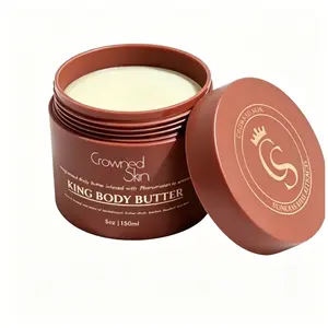andalwood & Leather Body Butter for Men - Warm Sensual Scent Cologne Cream, Organic Shea & Mango Butter, All-Day Moisturizing Fragrance, Crowned Skin King