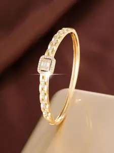 Women's Elegant Square Design Bangle Bracelet, Exquisite Trendy Artificial Zircon Decor Bracelet, Fashionable Jewelry Accessories for Women & Girls As Gift