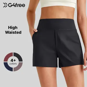 G4Free Dressy Shorts for Women High Waisted Trouser Shorts Trendy Casual Summer Short with Pockets Black Fabric Nylon Womenswear Bottom Comfort