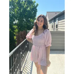 Gingham Printed Romper