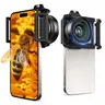 Apexel 10-20x Zoom HD Macro Phone Camera Lens for iPhone/Android, Ultra-Large F1.05 Aperture, 45 Lighting Modes, 200mAh Battery, Glass Coated Multi-Layer Coating for Clearer Shots, Bokeh Effect, Christmas Gift for Content Creators