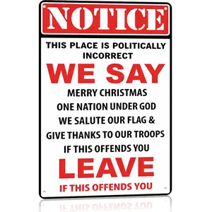 Vintage Aluminum Notice Sign 8x12 Inches for Home Room Yard Indoor Outdoor Decor Politically Incorrect Message Durable Construction